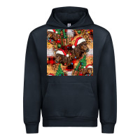 Navy christmas horse leopard tartan Urban Hoodie - FaDigitalArtStudio