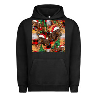 Pigment Black christmas horse leopard tartan Urban Hoodie - FaDigitalArtStudio