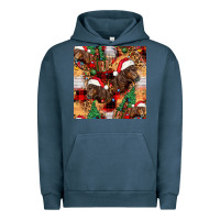 Pigment Midnight Navy christmas horse leopard tartan Urban Hoodie - FaDigitalArtStudio