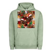 Pigment Oil Green christmas horse leopard tartan Urban Hoodie - FaDigitalArtStudio