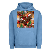 Pigment Pebble Blue christmas horse leopard tartan Urban Hoodie - FaDigitalArtStudio