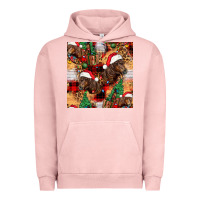 Pigment Salmon christmas horse leopard tartan Urban Hoodie - FaDigitalArtStudio