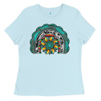 Baby Blue gemstone sunflower  rainbow Ladies Tee - Artiststas