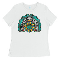 White gemstone sunflower  rainbow Ladies Tee - Artiststas