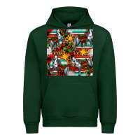 Forest Green christmas horse leopard tartan Urban Hoodie - FaDigitalArtStudio