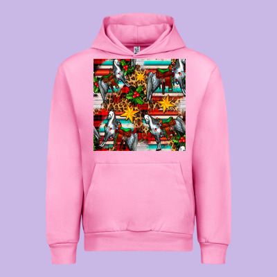 Christmas Horse Leopard Tartan Urban Hoodie Designed By Fadigitalartstudio