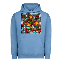 Pigment Pebble Blue christmas horse leopard tartan Urban Hoodie - FaDigitalArtStudio