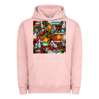 Pigment Salmon christmas horse leopard tartan Urban Hoodie - FaDigitalArtStudio
