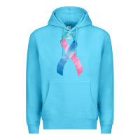 Ocean Blue thyroid cancer ribbon fa element Premium Hoodie - FaDigitalArtStudio