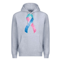 Heather Grey thyroid cancer ribbon fa element Premium Hoodie - FaDigitalArtStudio