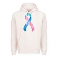 Pale Pink thyroid cancer ribbon fa element Premium Hoodie - FaDigitalArtStudio