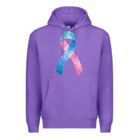 Purple thyroid cancer ribbon fa element Premium Hoodie - FaDigitalArtStudio