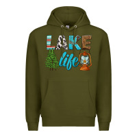Army Green lake life Premium Hoodie - HRA Design Shop