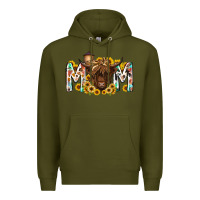 Army Green mom highland cow Premium Hoodie - RacoonDesign