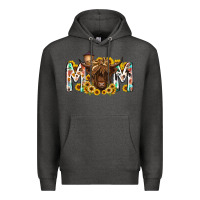 Charcoal Heather mom highland cow Premium Hoodie - RacoonDesign