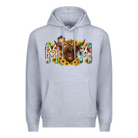 Heather Grey mom highland cow Premium Hoodie - RacoonDesign