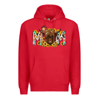 Red mom highland cow Premium Hoodie - RacoonDesign