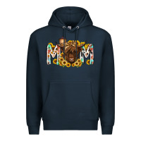 Navy mom highland cow Premium Hoodie - RacoonDesign
