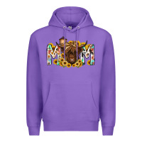 Purple mom highland cow Premium Hoodie - RacoonDesign