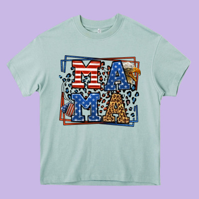 Army Veteran Mama Leopard Frame 4th Of July Heavy Core Tee Designed By Lillyallendesigns