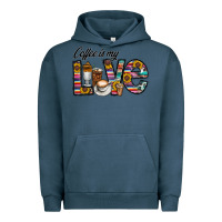 Pigment Midnight Navy coffee İs mt love Urban Hoodie - CowhideDigitalArt