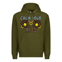 Army Green calm your mits Premium Hoodie - CowhideDigitalArt