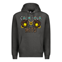 Charcoal Heather calm your mits Premium Hoodie - CowhideDigitalArt