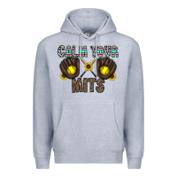 Heather Grey calm your mits Premium Hoodie - CowhideDigitalArt