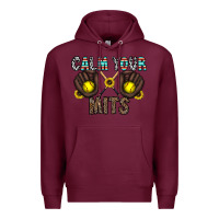 Burgundy calm your mits Premium Hoodie - CowhideDigitalArt
