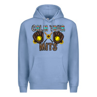 Colony Blue calm your mits Premium Hoodie - CowhideDigitalArt