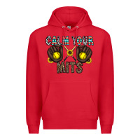 Red calm your mits Premium Hoodie - CowhideDigitalArt
