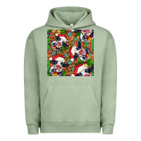 Pigment Oil Green christmas leopard cow Urban Hoodie - FaDigitalArtStudio