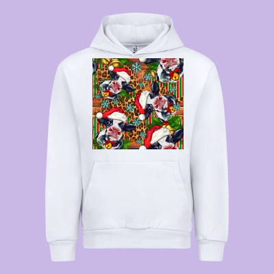 Christmas Leopard Cow Urban Hoodie Designed By Fadigitalartstudio