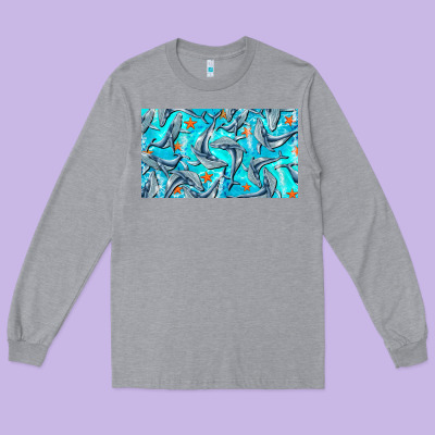 Humpback Whale Cup Long Sleeve Tee Designed By Barkaloodesign