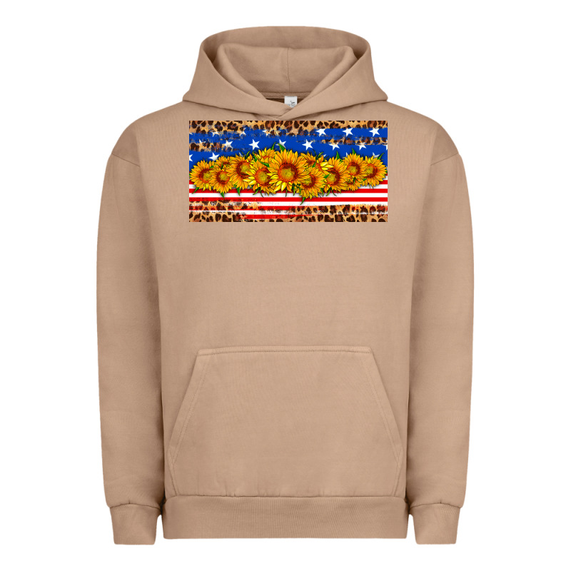 Usa Flag Sunflowers License Plate Urban Hoodie by HRA Design Shop | Teevron
