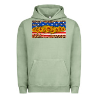 Pigment Oil Green usa flag sunflowers license plate Urban Hoodie - HRA Design Shop