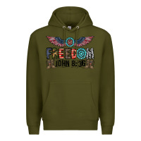 Army Green freedom john Premium Hoodie - CowhideDigitalArt