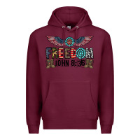 Burgundy freedom john Premium Hoodie - CowhideDigitalArt