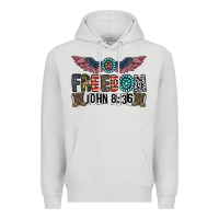 Dove Grey freedom john Premium Hoodie - CowhideDigitalArt