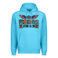 Ocean Blue freedom john Premium Hoodie - CowhideDigitalArt