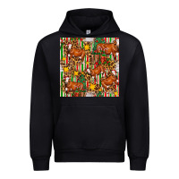 Black christmas leopard cow with gift boxes Urban Hoodie - FaDigitalArtStudio
