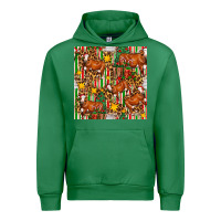 Emerald christmas leopard cow with gift boxes Urban Hoodie - FaDigitalArtStudio