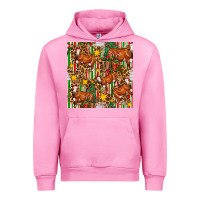 Fuchsia Pink christmas leopard cow with gift boxes Urban Hoodie - FaDigitalArtStudio
