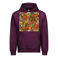 Mauve Wine christmas leopard cow with gift boxes Urban Hoodie - FaDigitalArtStudio