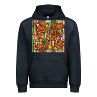 Navy christmas leopard cow with gift boxes Urban Hoodie - FaDigitalArtStudio
