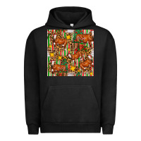 Pigment Black christmas leopard cow with gift boxes Urban Hoodie - FaDigitalArtStudio