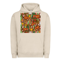 Pigment French Oak christmas leopard cow with gift boxes Urban Hoodie - FaDigitalArtStudio