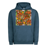 Pigment Midnight Navy christmas leopard cow with gift boxes Urban Hoodie - FaDigitalArtStudio
