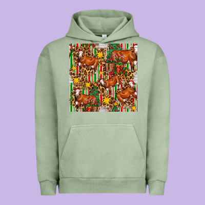 Christmas Leopard Cow With Gift Boxes Urban Hoodie Designed By Fadigitalartstudio