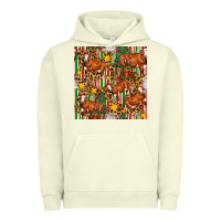 Pigment Pistachio christmas leopard cow with gift boxes Urban Hoodie - FaDigitalArtStudio